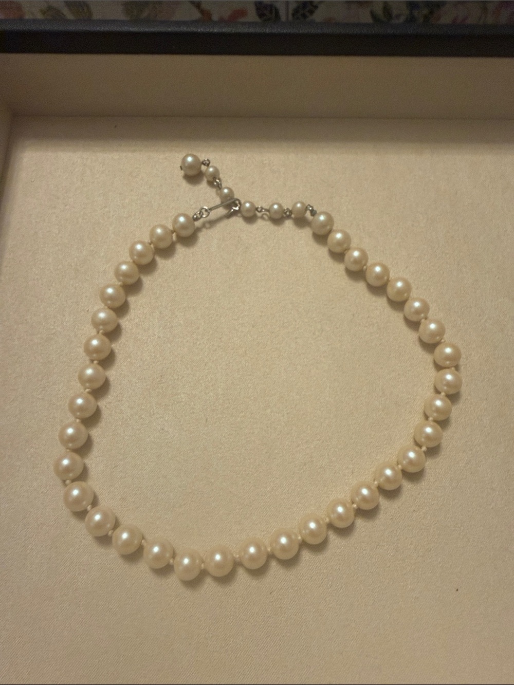 Vintage Ivory Faux Pearl Necklace, 13.5”-16”